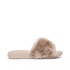 ASTON - FAUX FUR SLIDES [DUST] - AKID